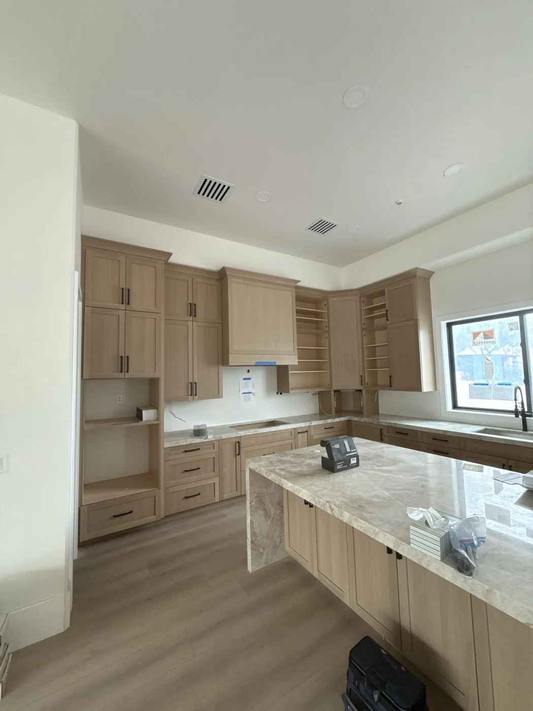 Finished custom soffit build-out at The El Sendero Project